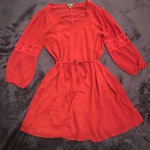 Preppy layered red dress